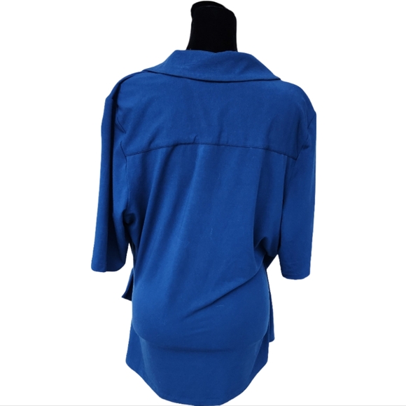 Betabrand Royal Blue Wrap Blouse Top Size XL - Picture 3 of 3
